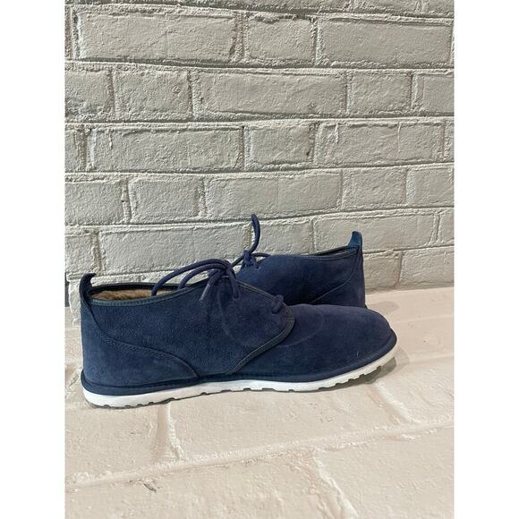 UGG MAKSIM Navy Suede Sheepwool Chukka Ankle Boots - Picture 1 of 9